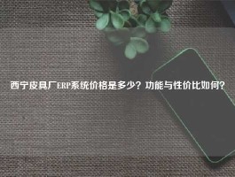 西宁皮具厂ERP系统价格是多少？功能与性价比如何？