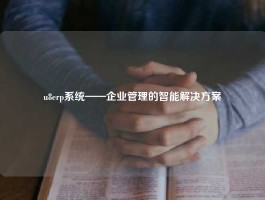u8erp系统——企业管理的智能解决方案