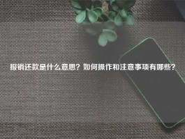 报销还款是什么意思？如何操作和注意事项有哪些？