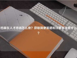 档案在人才市场怎么查？获取简便渠道和注意事项是什么？