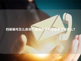 档案编号怎么查询？查询方法和注意事项是什么？