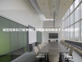 诚信档案自己能查吗？如何查询和解读个人诚信信息？