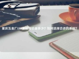 重庆五金厂ERP系统报价是多少？如何选择合适的系统？