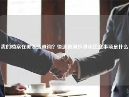 我的档案在哪怎么查询？快速查询步骤和注意事项是什么？