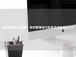 项目档案怎么整理？有效整理技巧和常见误区是什么？