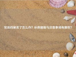 党员档案丢了怎么办？补救措施与注意事项有哪些？