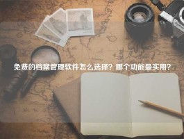 免费的档案管理软件怎么选择？哪个功能最实用？