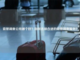 背景调查公司哪个好？如何选择合适的背景调查服务？