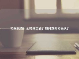 档案状态什么时候更新？如何查询和确认？