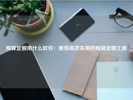 预算定额用什么软件：推荐高效实用的预算定额工具