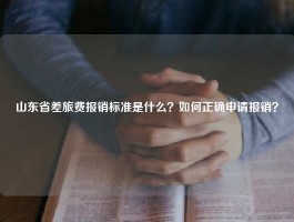 山东省差旅费报销标准是什么？如何正确申请报销？