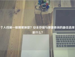个人档案一般哪里保管？安全存储与便捷查询的最佳选择是什么？