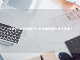 云智云ERP如何提升企业管理效率和降低成本？