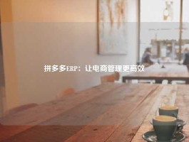 拼多多ERP：让电商管理更高效