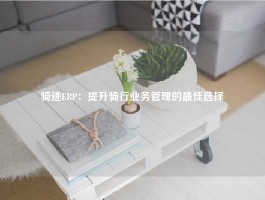 骑迹ERP：提升骑行业务管理的最佳选择