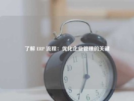 了解 ERP 流程：优化企业管理的关键