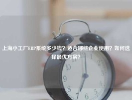 上海小工厂ERP系统多少钱？适合哪些企业使用？如何选择最优方案？