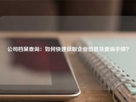 公司档案查询：如何快速获取企业信息及查询手续？