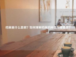 档案是什么意思？如何理解档案的种类与重要性？