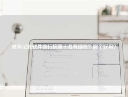财务记账软件排行榜前十名有哪些？哪个好用？