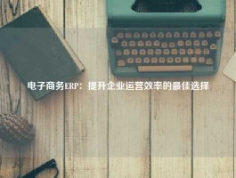 电子商务ERP：提升企业运营效率的最佳选择