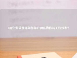ERP企业效能部如何提升团队协作与工作效率？