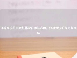 预算系统的重要性体现在哪些方面，预算系统的优点有哪些